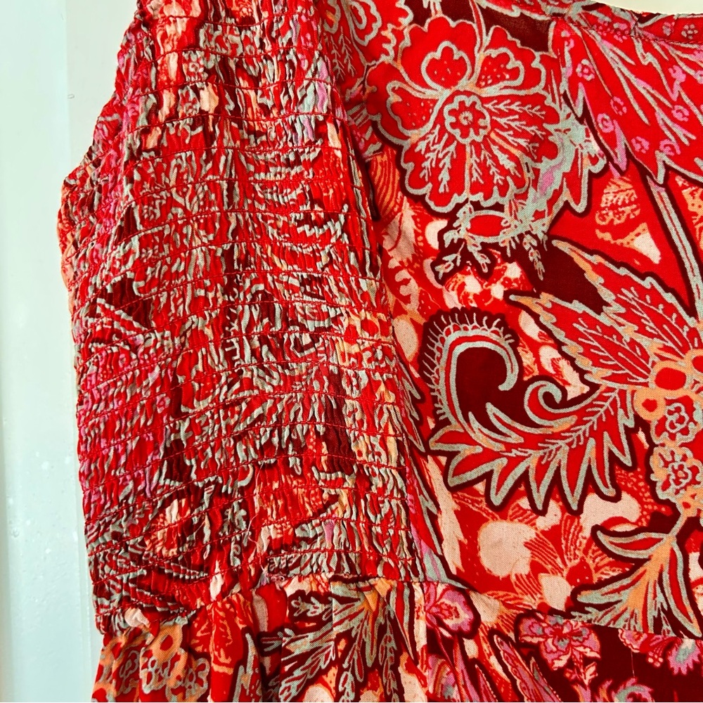 Free People Intimately Forever Yours Smocked Slip Dress Size Large Boho Floral - Picture 7 of 12
